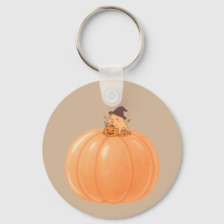Süßes Capybara-Kürbis-Halloween-Schlüsselanhänger Schlüsselanhänger