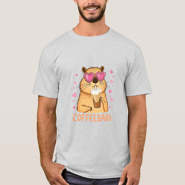 Süßes Capybara mag Kaffee Coffeebara T-Shirt (Vorderseite)
