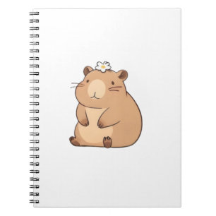 Süßes Capybara mit Gänseblümchen Kawaii Design Notizblock
