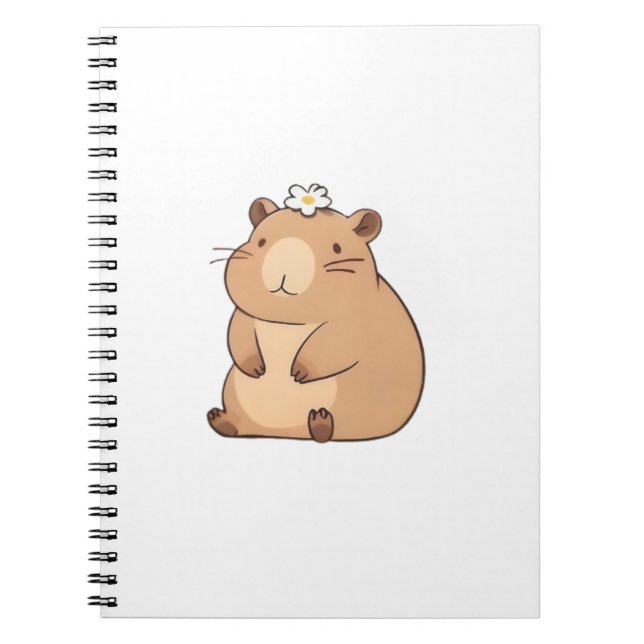 Süßes Capybara mit Gänseblümchen Kawaii Design Notizblock (Vorderseite)