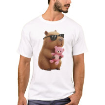 Süßes Capybara Rosa Teddybär Valentins-Shirt