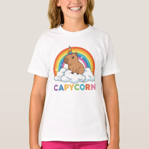 Süßes Capycorn Capybara Einhorn Regenbogen T-Shirt