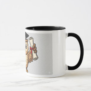 Süßes Cartoon-Abschluss-Eulen-Template-Aufkleber Tasse