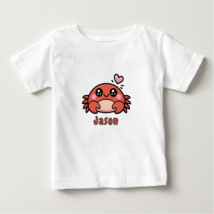 Süßes Cartoon-Baby-Krebs-Sommerferien-T-Shirt Baby T-shirt