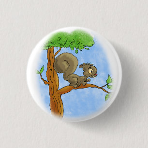 Süßes Cartoon Eichhörnchen Button