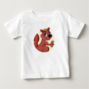 Süßes Cartoon-Eichhörnchen mit einem Erdnuss-Baby- Baby T-shirt