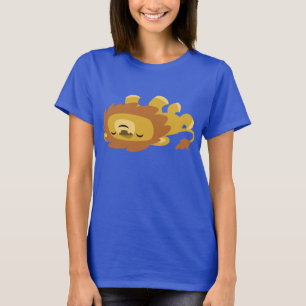 Süßes Cartoon Fauler Löwe Frauen T-Shirt