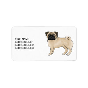 Süßes Cartoon-Hund-Design mit individuellem Text f Adressaufkleber