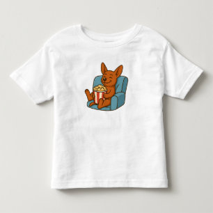 Süßes Cartoon-Hund-essen-Popcorn-Kinder-T-Shirt Kleinkind T-shirt