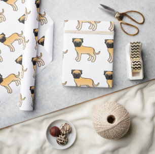 Süßes Cartoon-Hund-Muster eines rehbraunen Bullmas Geschenkpapier