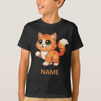 Süßes Cartoon-Katze-Kinder-T-Shirt T-Shirt