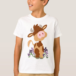Süßes Cartoon-Kuh-T-Shirt für Kinder zum Kauen T-Shirt