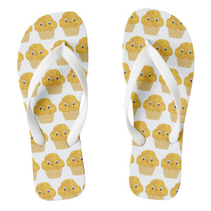 Süßes Cartoon-Maismuffin-Muster Flip Flops