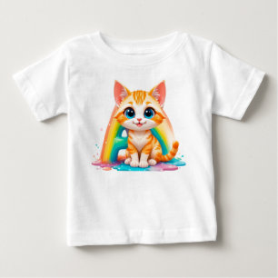 Süßes Cartoon-Orangen-Kätzchen Baby T-shirt
