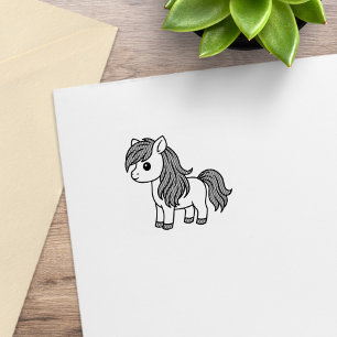 Süßes Cartoon-Pferd Pony 1x1 Gummistempel