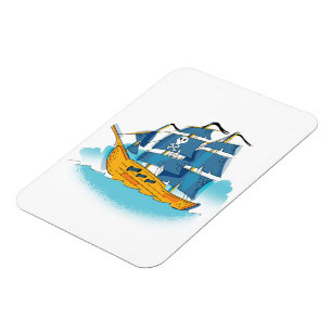 Süßes Cartoon-Piraten-Schiff Magnet