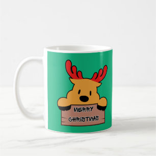 Süßes Cartoon-Weihnachtsrentier  Kaffeetasse