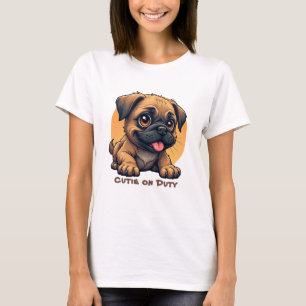 Süßes Cartoon-Welpen-T-Shirt T-Shirt