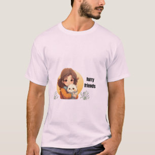 Süßes Cat-Girl-Furry-Freunde-Ästhetik-T-Shirt T-Shirt