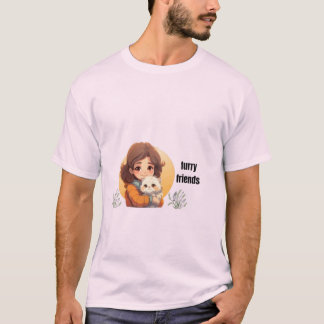 Süßes Cat-Girl-Furry-Freunde-Ästhetik-T-Shirt T-Shirt