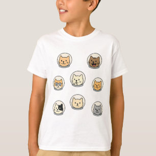 Süßes Catstronaut Heads-Shirt für weltraumliebende T-Shirt