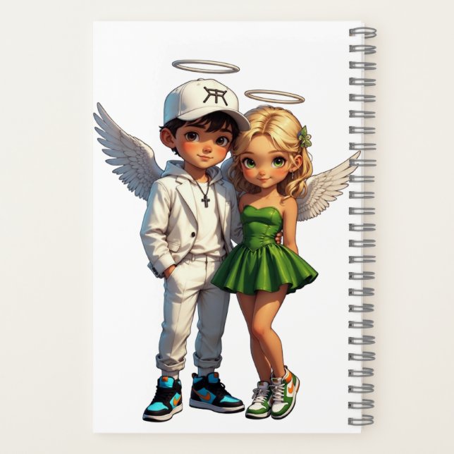 Süßes Cherub Engel Spiral Notizbuch (Rückseite)