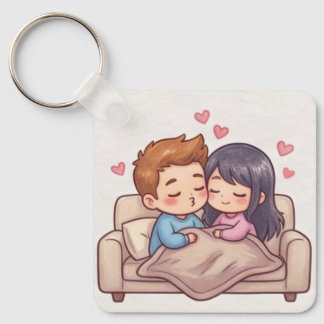 Süßes Chibi-Anime-Pärchen-Ästhetik Schlüsselanhänger