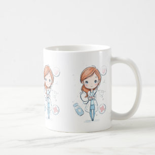Süßes Chibi-Arzt-Tassendesign Kaffeetasse