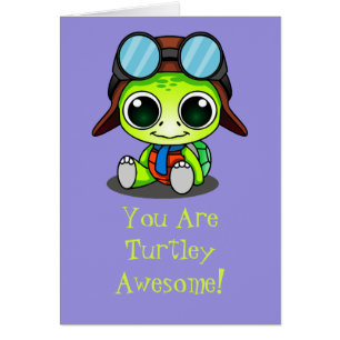 Süßes Chibi-Cartoon Schildkröte total Awesome