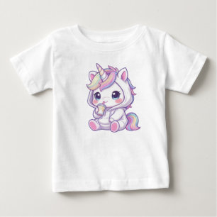 Süßes Chibi-Einhorn-T-Shirt Baby T-shirt