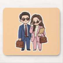 Süßes Chibi K-Drama Anwalt Paar Mauspad