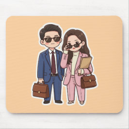 Süßes Chibi K-Drama Anwalt Paar Mauspad