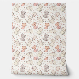 Süßes Chibi-Katzen-Muster - Kinder Kawaii Kätzchen Tapete