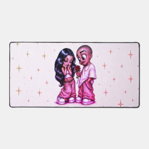 Süßes Chicano-Liebespaar Rosa Rose iPhone-Hülle Schreibtischunterlage