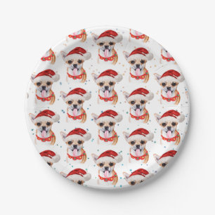 Süßes Chihuahua-Hund-Weihnachtsmuster Pappteller