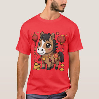 Süßes Chinesisches Neujahrs-Pferd-Shirt | Lunar Ne T-Shirt