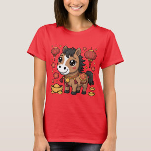 Süßes chinesisches Neujahrs-Pferd-Shirt Lunar Ne T-Shirt
