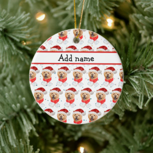 Süßes Chow-Chow-Hund Weihnachtsmuster Keramik Ornament