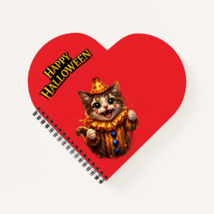 Süßes Clown-Kätzchen wunderlich fröhliches Hallowe Notizbuch