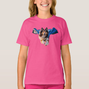 Süßes Collie-Superhelden-Kinder-T-Shirt T-Shirt