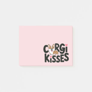 Süßes Corgi-Fan-Geschenk Rosa Herz Welpen-Hundemut Post-it Klebezettel