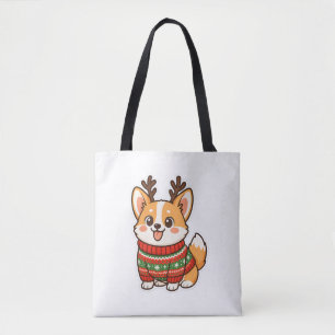 Süßes Corgi-Hund hässlicher Weihnachtspullover Hol