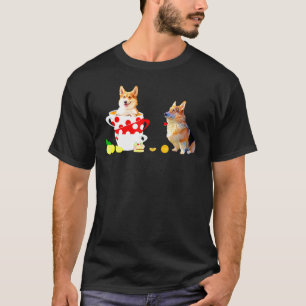 Süßes Corgi-Hund-T-Shirt Verrückte Hatters-Teepart T-Shirt