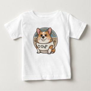 Süßes Corgi „Ich liebe Knochen“-Shirt Baby T-shirt