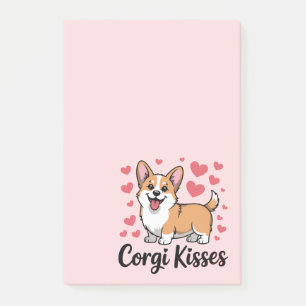 Süßes Corgi-Mutter-Geschenk Rosa Herzen Hundeliebh Post-it Klebezettel