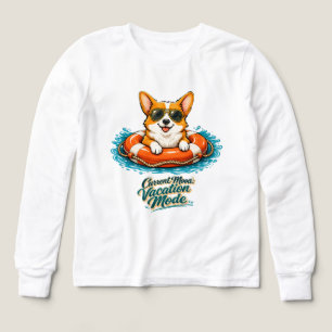 Süßes Corgi-Sommerurlaubs-Modus-T-Shirt