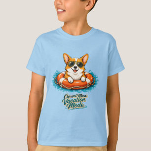 Süßes Corgi-Sommerurlaubs-Modus-T-Shirt T-Shirt