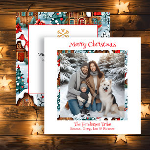 Süßes Cottage-Core-Familienfoto Weihnachten
