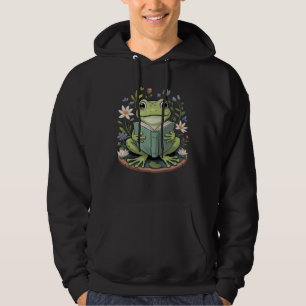 Süßes Cottagecore-Blumen-Frosch-Ästhetik-Natur Hoodie
