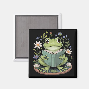 Süßes Cottagecore-Blumen-Frosch-Ästhetik-Natur Magnet